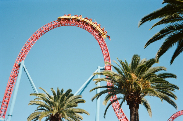 Rollercoaster ride at Gold Coast theme park